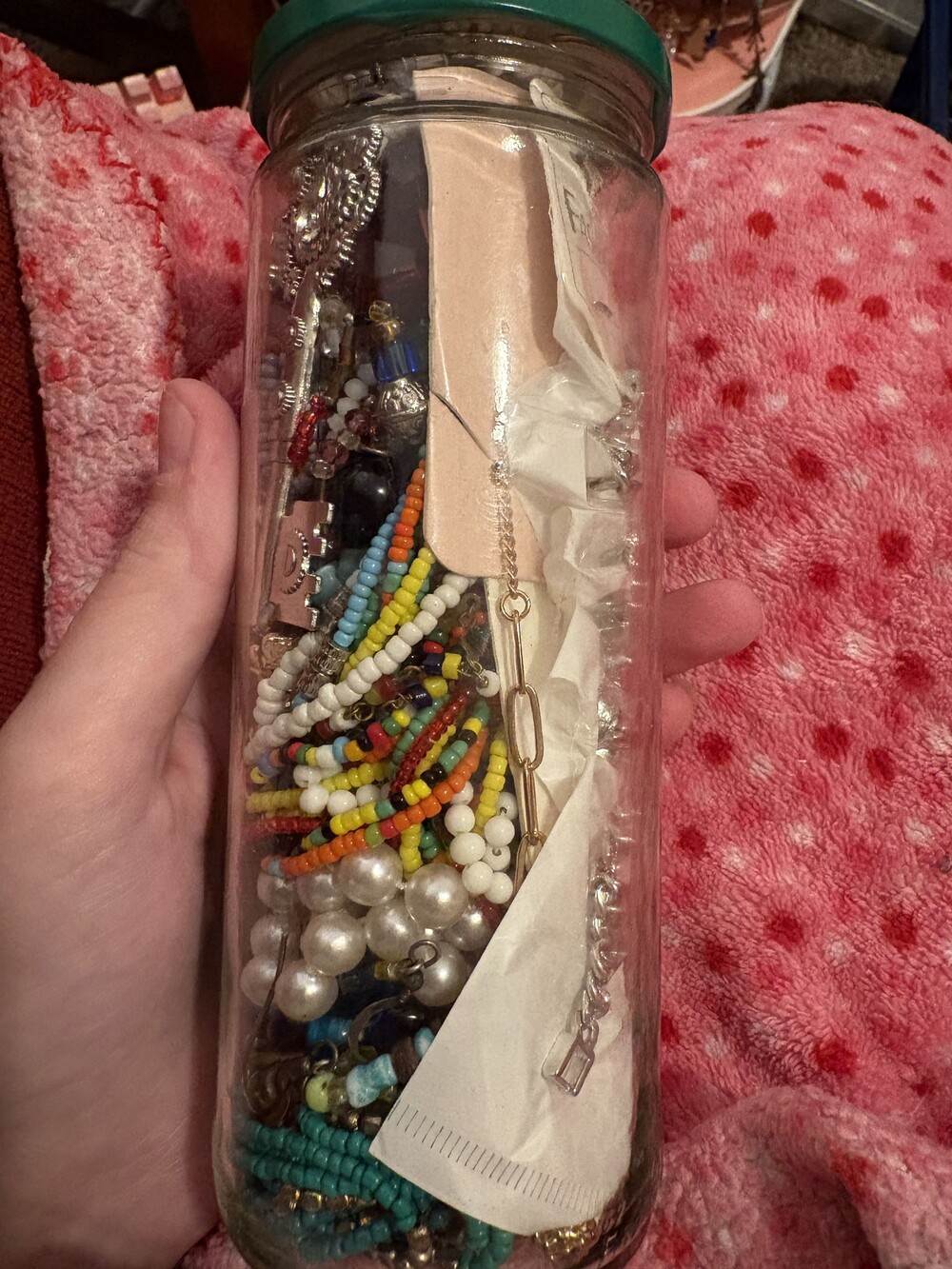 Premium Mystery Jewelry Jar with 50+ Mixed wearable whimsical and Boho Jewelry - Picture 4 of 6